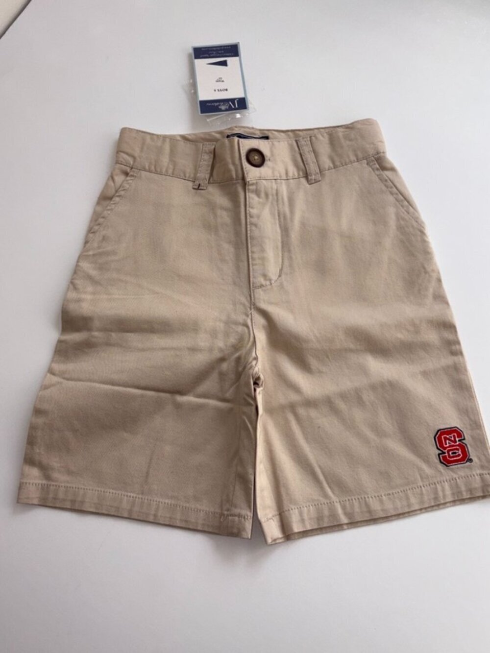 NEW NWT JV Clothiers Kids Flat Front Chino Shorts NC State Wolfpack Embroidery 6
